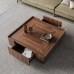 ORIEREEY Elegant Wooden Coffee Table with Storage Shelf - Modern Living Room Furniture for Home or Office